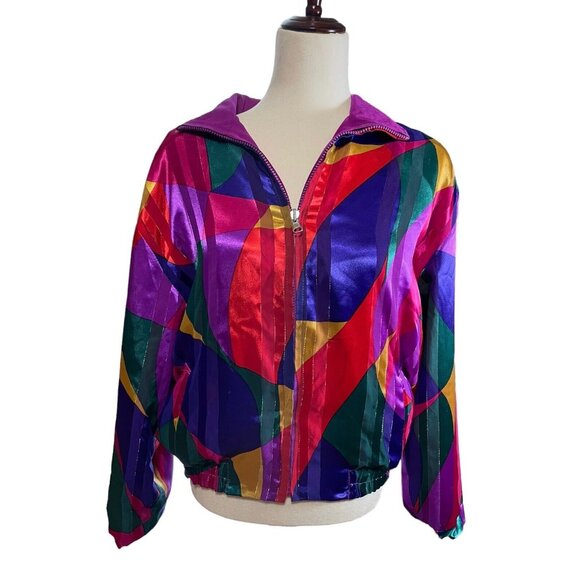 American Designer Styles ADS Womens Reversible Full Zip Bomber Jacket Size Small - Picture 1 of 16